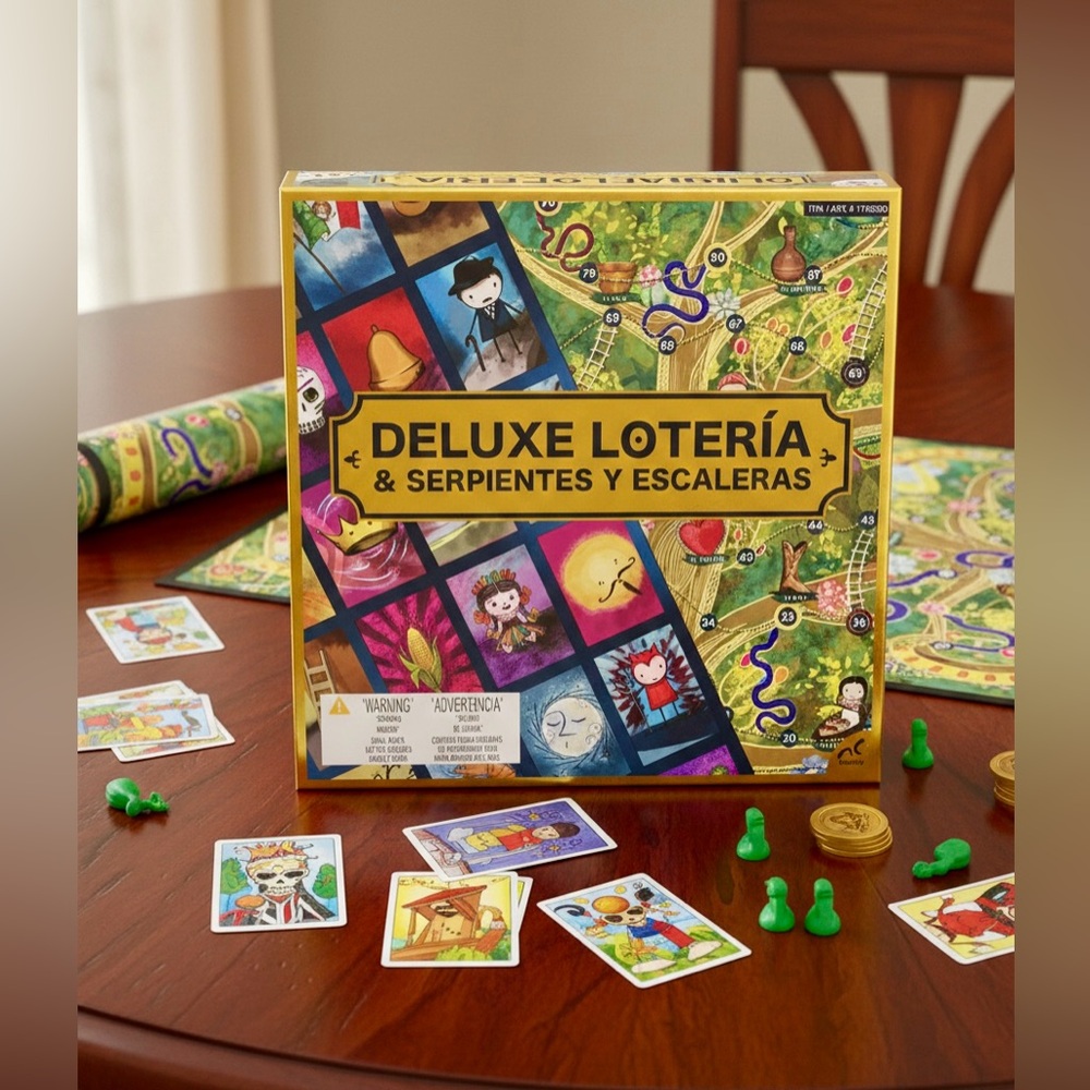 NEW Deluxe Loteria & Serpientes Y Escaleras / Snakes & Ladders Board Game